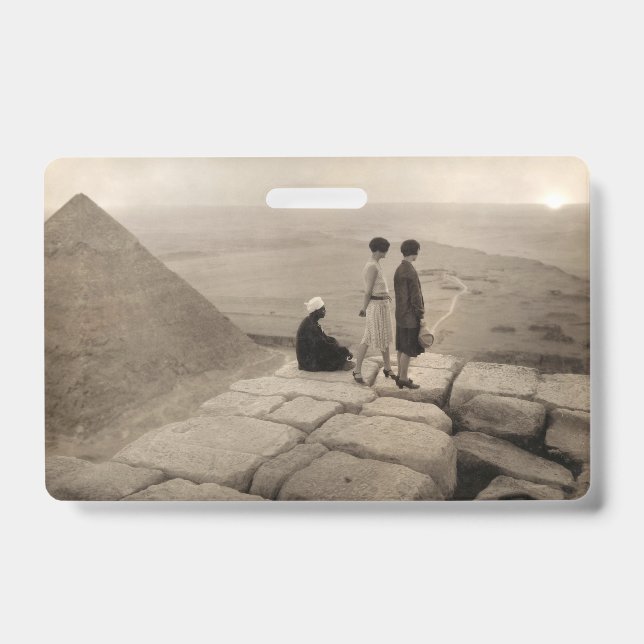 Flapper Girls Sunrise Khufu Pyramid, Ägypten 1920 Ausweis (Vorderseite)