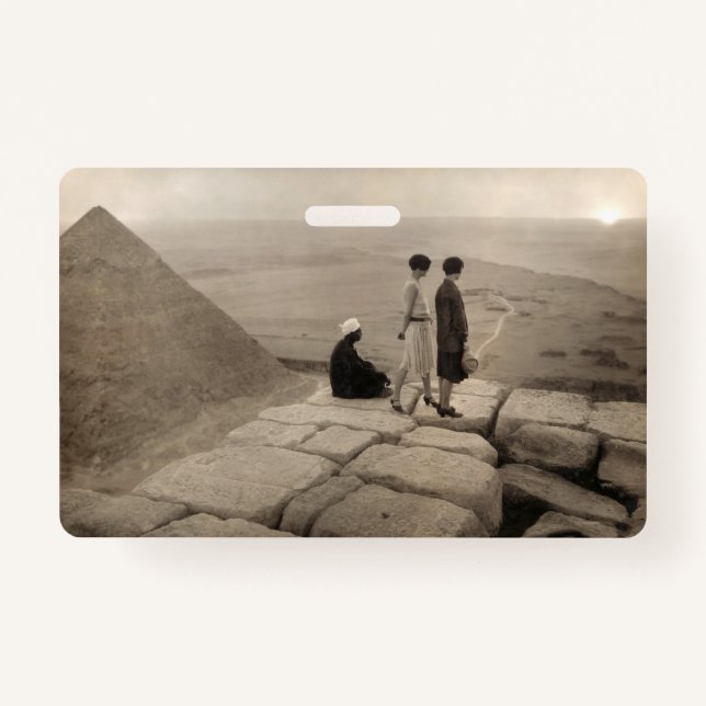 Flapper Girls Sunrise Khufu Pyramid, Ägypten 1920 Ausweis (Vorderseite)