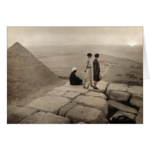 Flapper Girls Sunrise Khufu Pyramid, Égypte 1920
