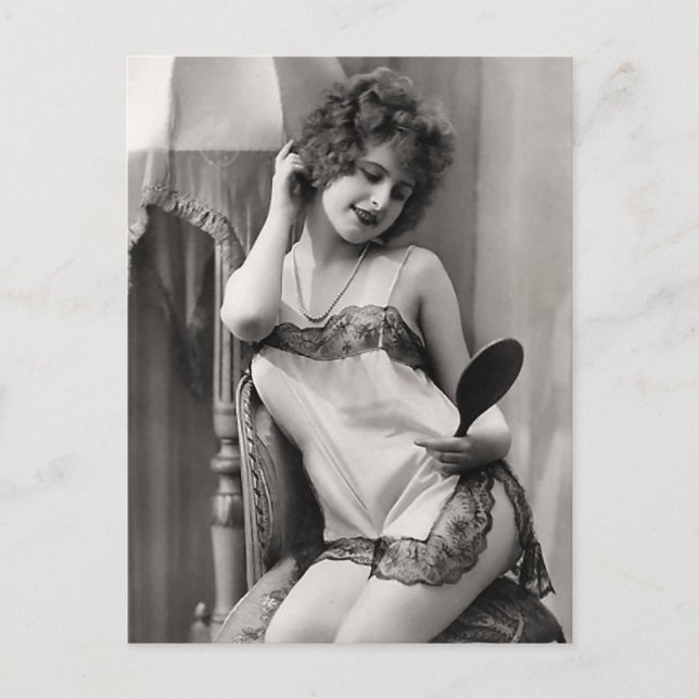 Flapper in Lingerie Postkarte (Vorderseite)