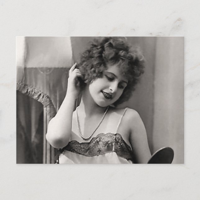 Flapper in Lingerie Postkarte (Vorderseite)