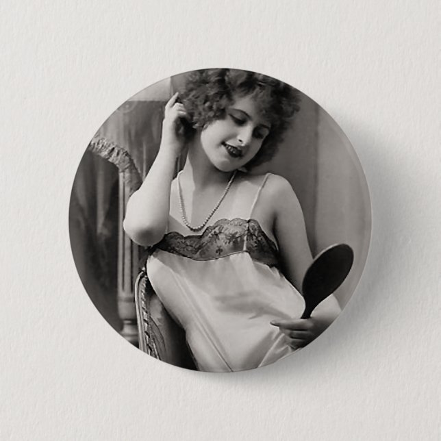 Flapper in Unterwäsche Button (Vorderseite)