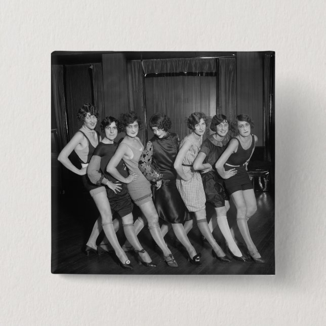 Flapper-Mädchen: 1925 Button (Vorderseite)