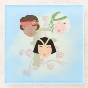 Flapper Mädchen der roaring twenties Glasuntersetzer