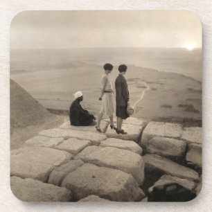 Flapper Mädchen Sonnenaufgang Pyramide des Cheops, Getränkeuntersetzer