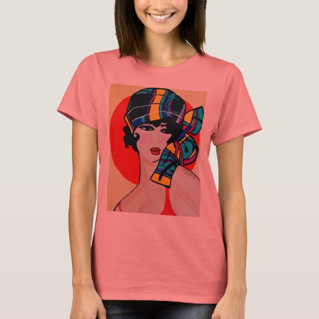 Flapper mit Hut T-Shirt (Vorderseite)