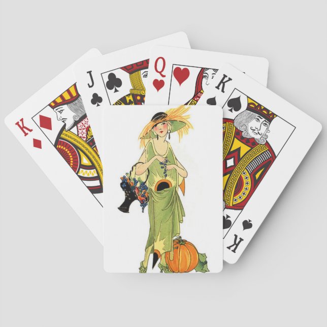 Flapper mit Kürbis Spielkarten (Rückseite)