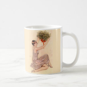 Flapper mit Mistletoe Kaffeetasse