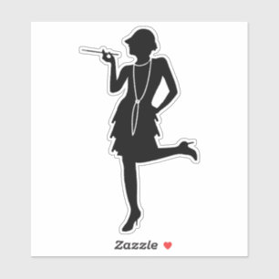 Flapper Silhouette Aufkleber