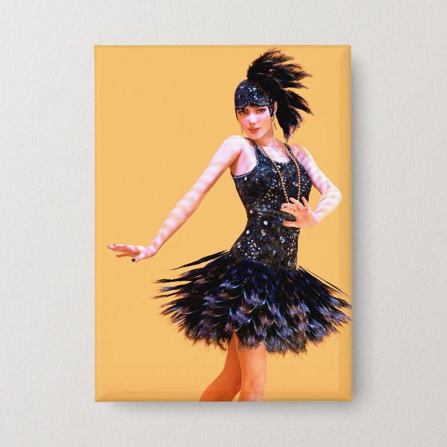 Flapper-Tanz Vintage Button (Vorderseite)