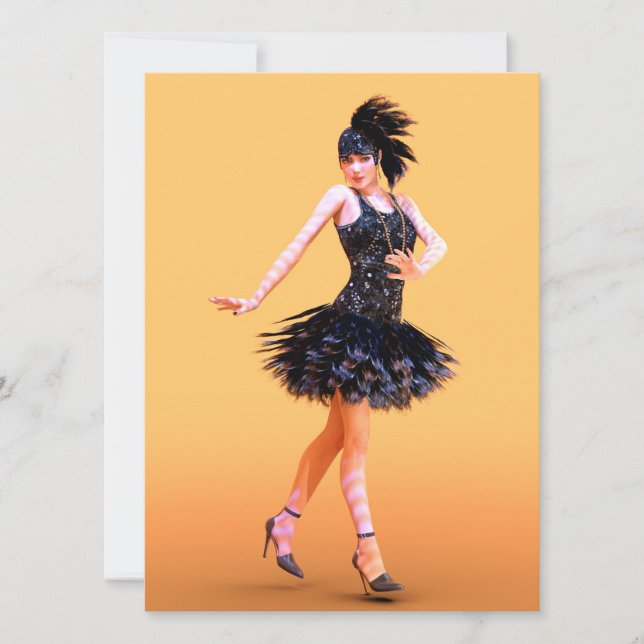 Flapper-Tanz Vintage Feiertagskarte (Vorderseite)