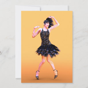 Flapper-Tanz Vintage Feiertagskarte