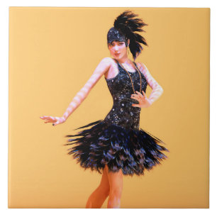 Flapper-Tanz Vintage Fliese