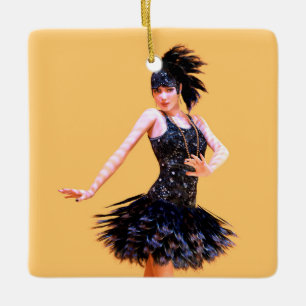 Flapper-Tanz Vintage Keramikornament