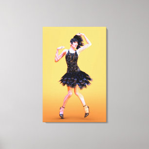 Flapper-Tanz Vintage Leinwanddruck