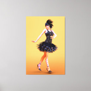 Flapper-Tanz Vintage Leinwanddruck