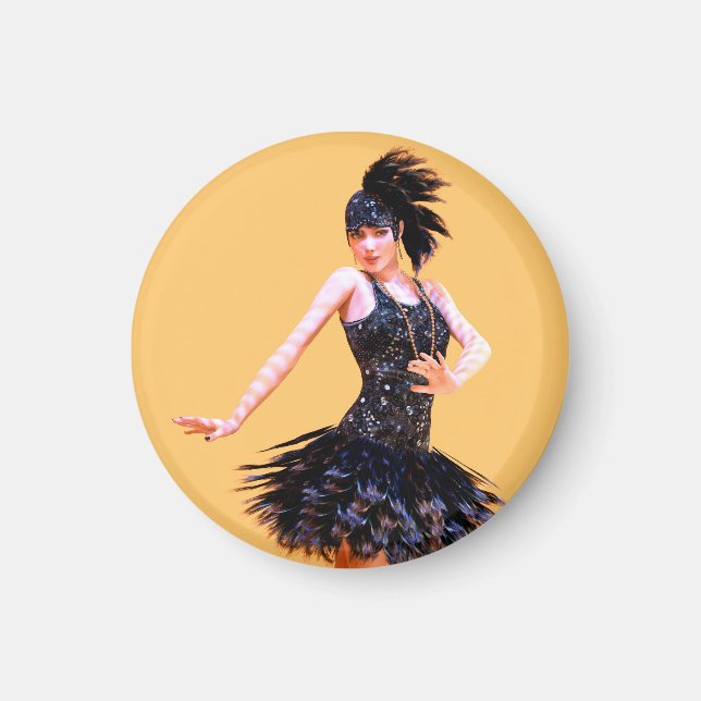 Flapper-Tanz Vintage Magnet (Vorne)