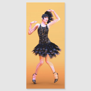 Flapper-Tanz Vintage Magnetkarte