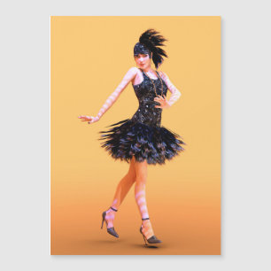 Flapper-Tanz Vintage Magnetkarte