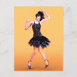 Flapper-Tanz Vintage Postkarte