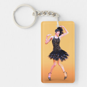 Flapper-Tanz Vintage Schlüsselanhänger