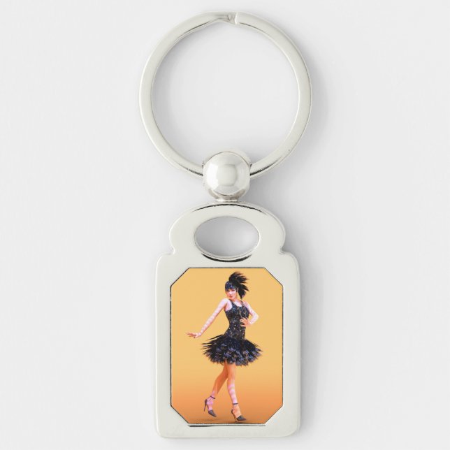 Flapper-Tanz Vintage Schlüsselanhänger (Vorderseite)