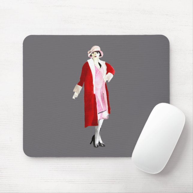 Flapper Vintage Fashion Dame rauscht zwanzig Mousepad (Mit Mouse)