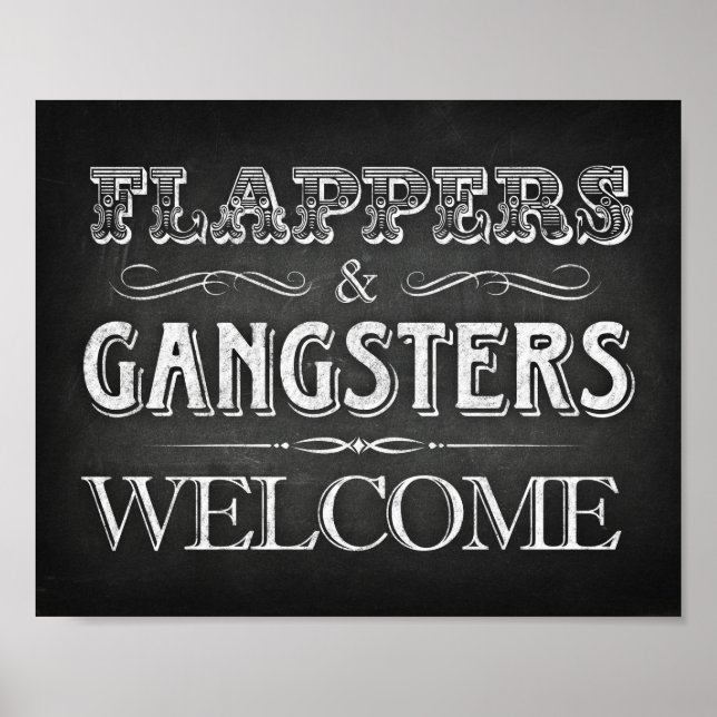FLAPPERS GANGSTERS BEGRÜSSEN Party-Signatur Poster (Vorne)