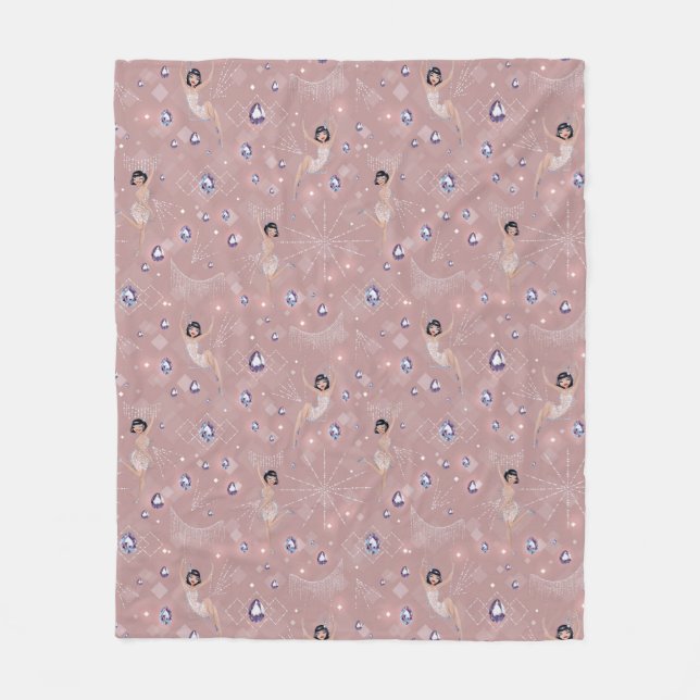 Flappers Lady Glam Fun Pink Design Fleecedecke (Vorderseite)