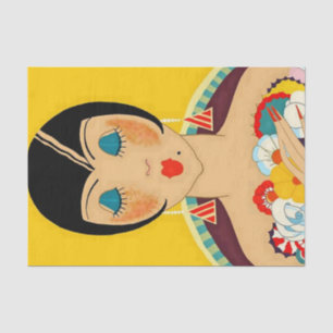 „Flappers und Blumen“ Art Deco von Jose Carlos Seidenpapier