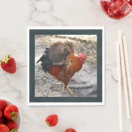 Flapping Rooster Napkins Serviette