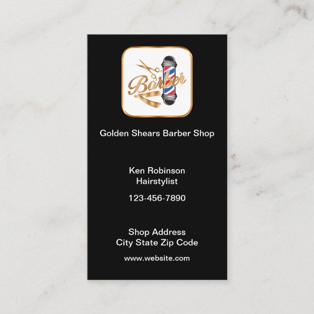 Flapppppppppppppppp Budget Barber Shop Business Ca Visitenkarte (Vorderseite)