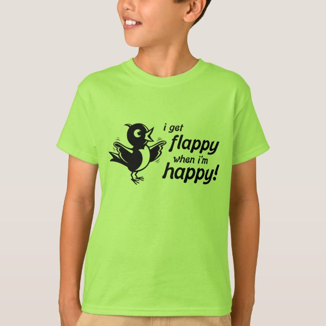 Flappy glücklicher T - Shirt (Vorderseite)