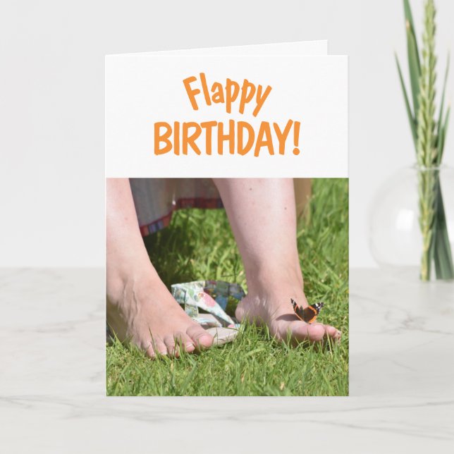 Flappy Happy Birthday Butterfly Card Karte (Vorderseite)