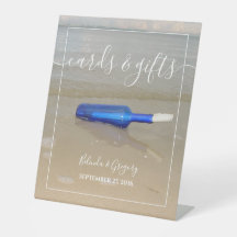 Flasche am Strand Sand Hochzeitskarten & Geschenke