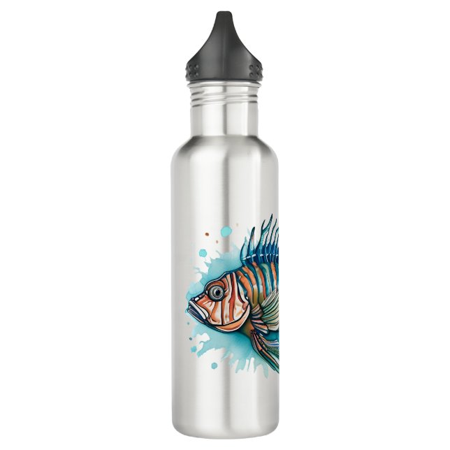 Flasche - Aquarellfarben Serie: Seeteufel Edelstahlflasche (Links)