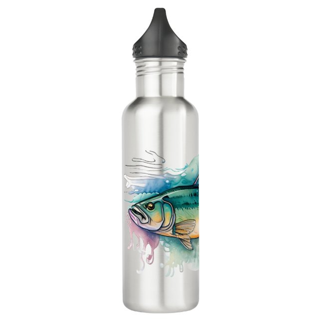 Flasche - Aquarellreihe: Bass Edelstahlflasche (Links)