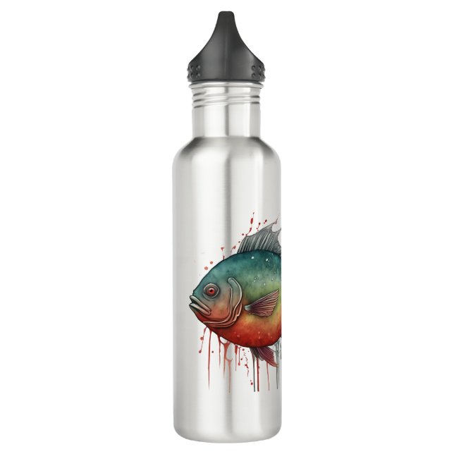 Flasche - Aquarellreihe: Piranha Edelstahlflasche (Links)