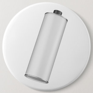 Flasche aus weißem, rundem Blech, in schwarz, für  Button