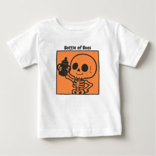 Flasche Boos Süßer Skelett-Baby Halloween Baby T-shirt