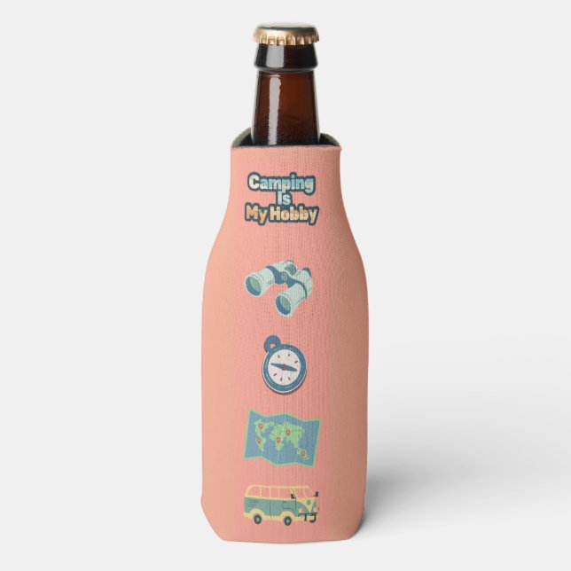 Flasche Cooleres Camping ist mein Hobby Flaschenkühler (Flaschenvorderseite)