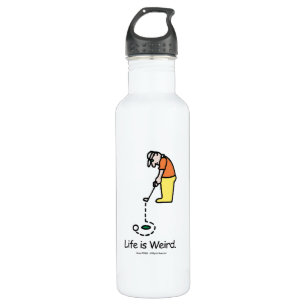 Flasche des weißen Wassers mit Trinkflasche