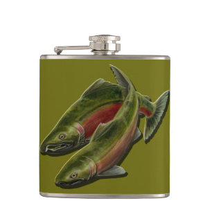 Flasche für den Fischfang Gedeckter Lachs Flachmann