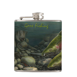 Flasche für den Fischfang Gedeckter Lachs Flachmann