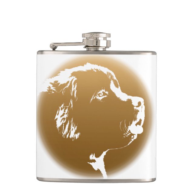 Flasche für den Hund in Neufundland, Flasche für d Flachmann (Vorderseite)