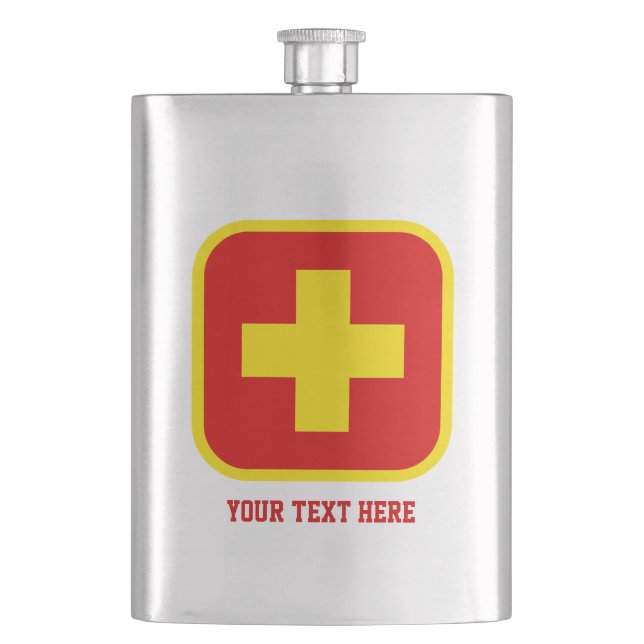 Flasche für Nottränke mit benutzerdefiniertem Text Flachmann (Vorderseite)