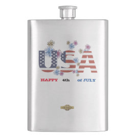 Flasche "GLÜCKLICH 4. JULI" Flachmann