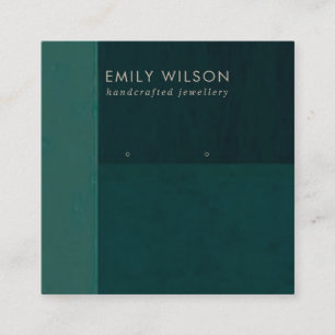 FLASCHE GRÜNE FARBBLOCK STUDIERT EARRING DISPLAD  QUADRATISCHE VISITENKARTE