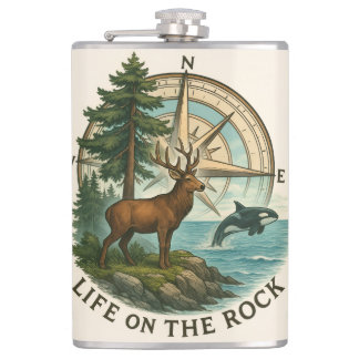 Flasche - Leben auf dem Felsen Flachmann
