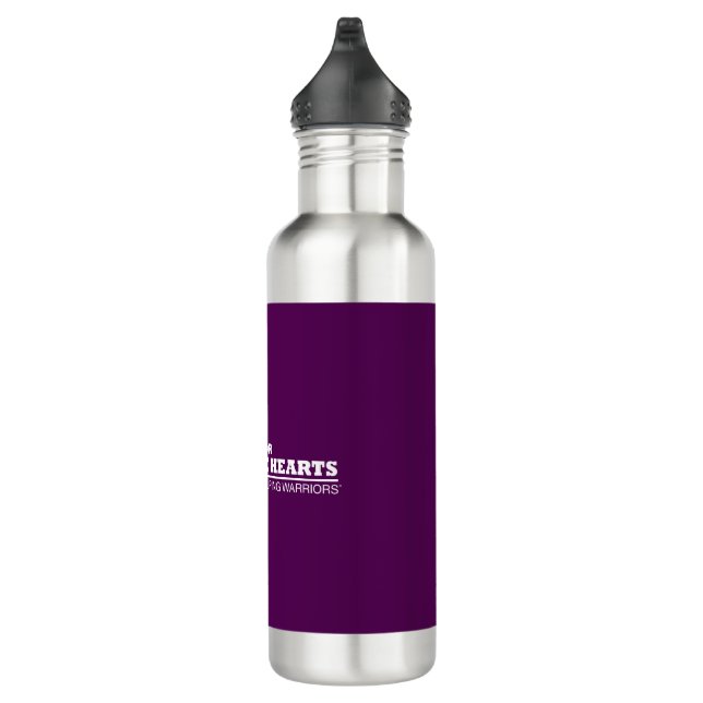 Flasche - Lila mit weißem Logo Edelstahlflasche (Rechts)